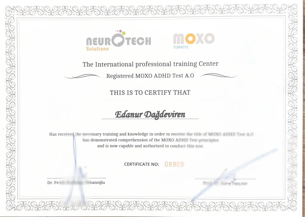MOXO d-CPT Dikkat Testi Uygulayıcı Sertifikası — Neurotech Solutions MOXO Türkiye